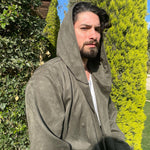 Load image into Gallery viewer, Suede Hooded Kimono