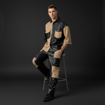 Load image into Gallery viewer, Suede and Leather Shirt and Pant Set
