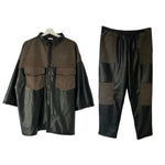 Load image into Gallery viewer, Suede and Leather Shirt and Pant Set