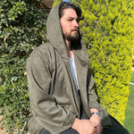 Load image into Gallery viewer, Suede Hooded Kimono