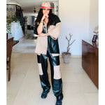 Load image into Gallery viewer, Suede and Leather Shirt and Pant Set