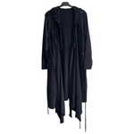 Load image into Gallery viewer, Black Hooded Sweater Kimono