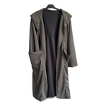 Load image into Gallery viewer, Suede Hooded Kimono