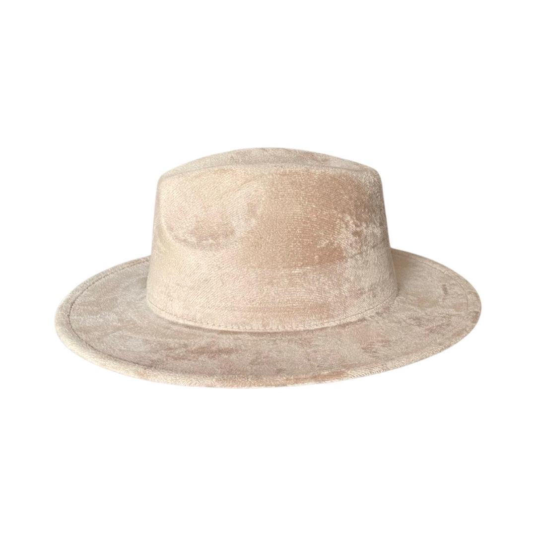 Beige Suede Fedora