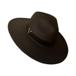 Load image into Gallery viewer, Wide Brim Fedora With Suede Strap (Vince Camuto)
