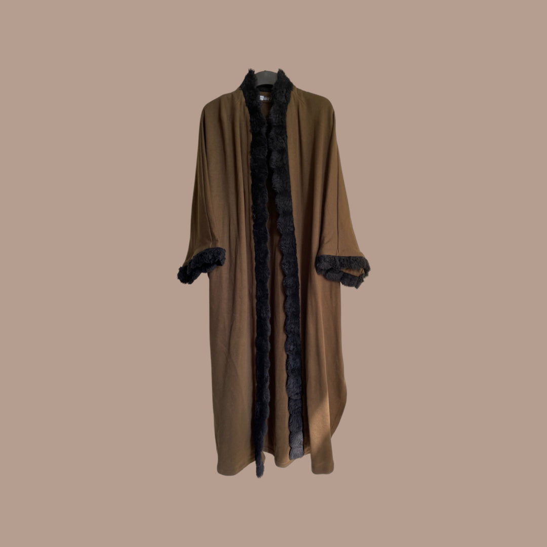 Hunter Wool Coat With Black Faux Fur