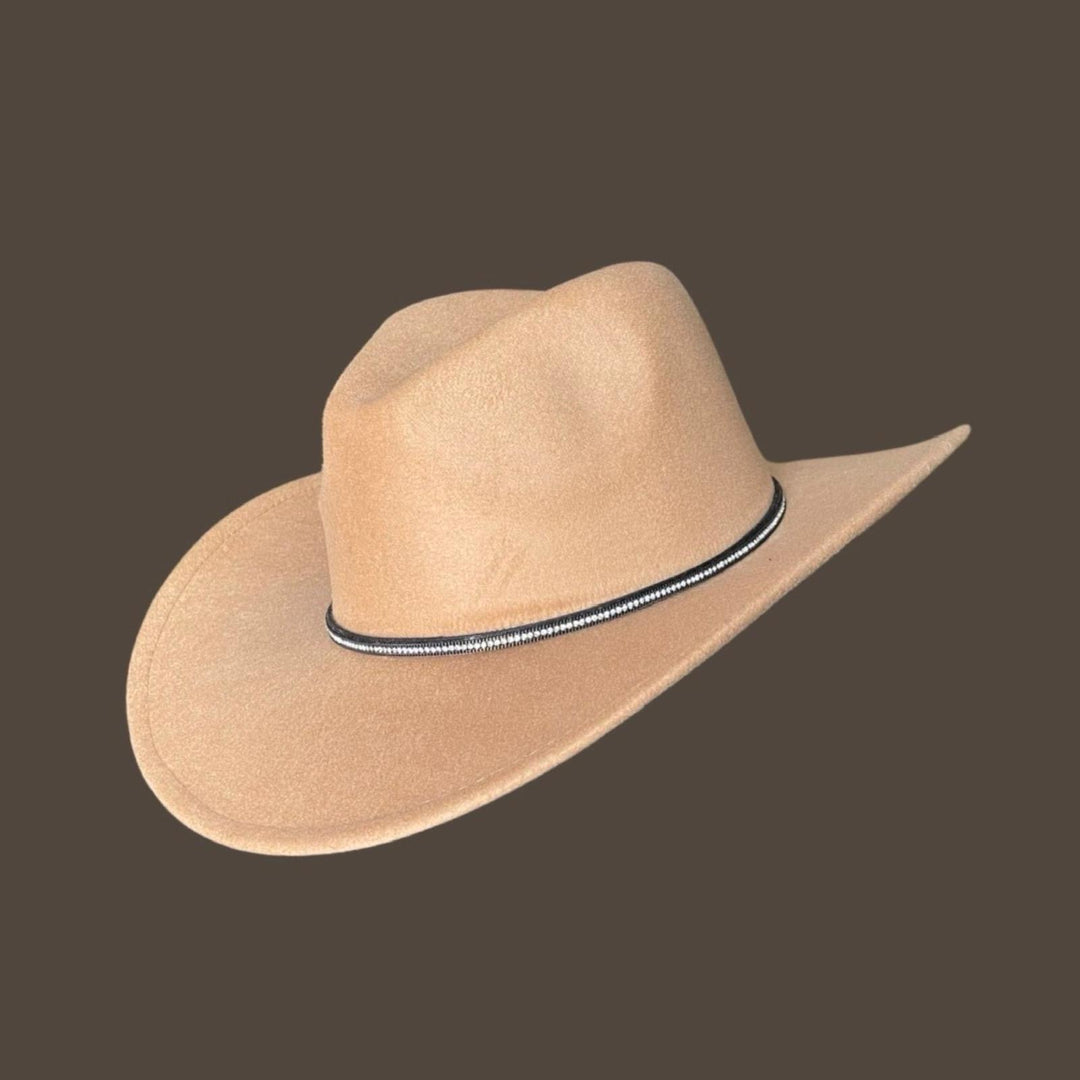 Beige Cowboy Hat With Diamond Strap