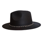 Load image into Gallery viewer, Black Fedora with Gold &amp; Suede Strap
