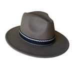 Load image into Gallery viewer, Gray Fedora with Navy Wool Strap
