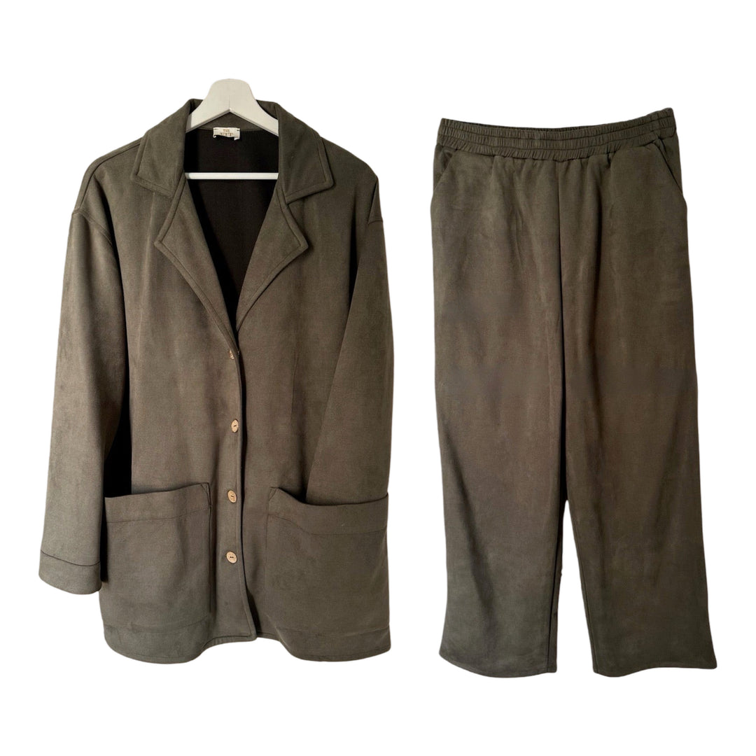 Suede Jacket and Pant Set