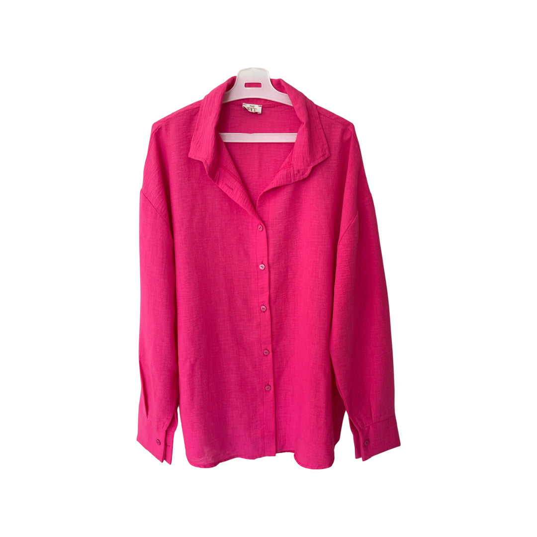 Pink Linen Long Sleeve Shirt