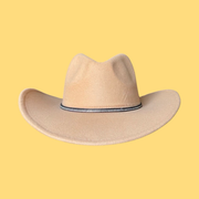 Beige Cowboy Hat With Diamond Strap