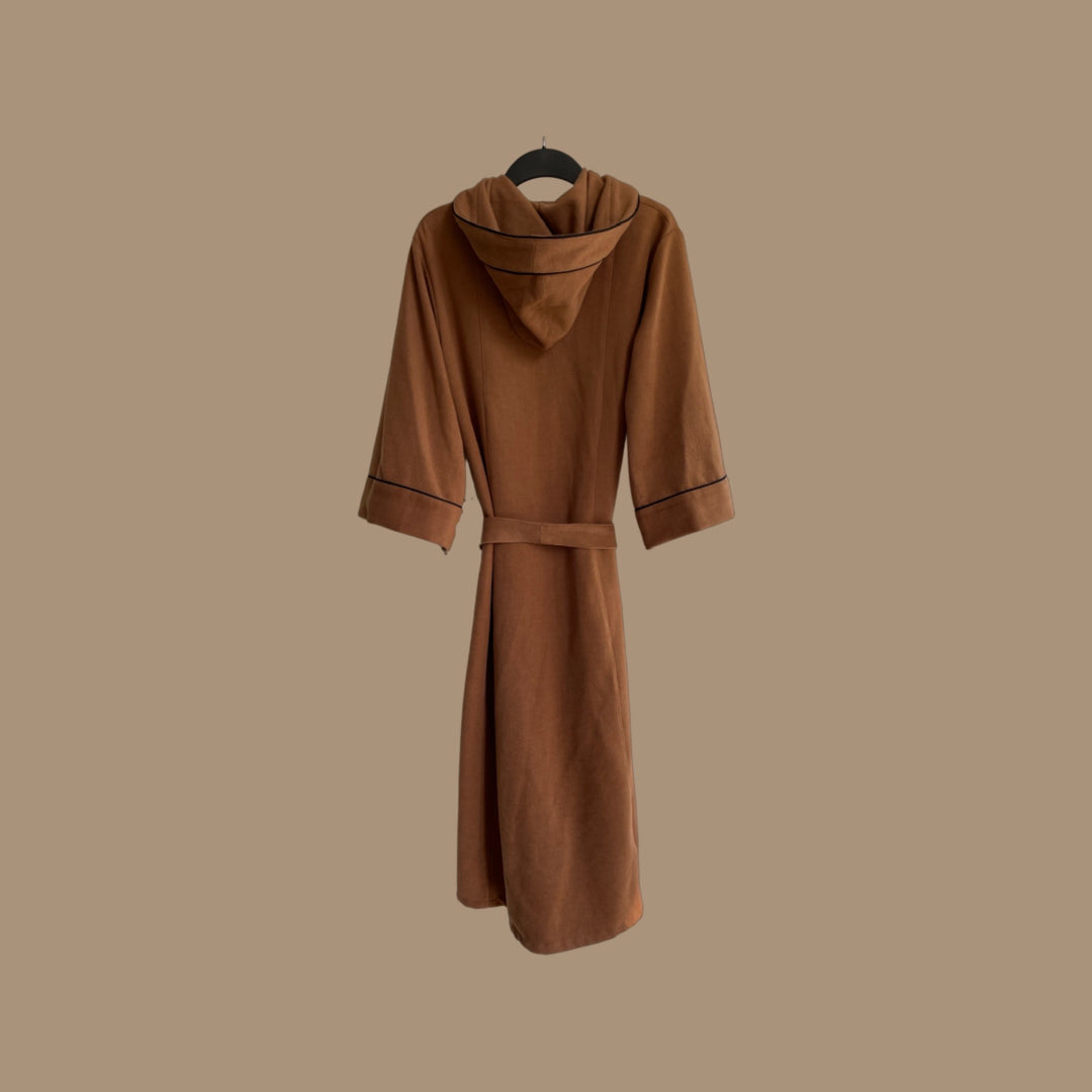 Camel Brown Wool hooded Coat