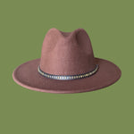 Load image into Gallery viewer, Dark Brown Fedora With Leather Studded Strap
