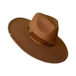 Load image into Gallery viewer, Wide Brim Fedora With Suede Strap (Vince Camuto)
