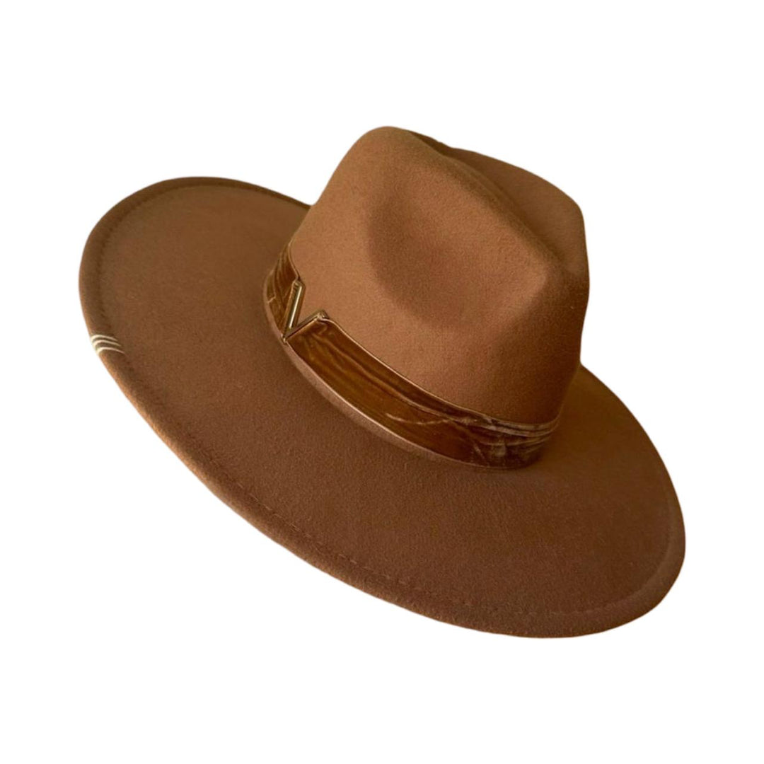 Wide Brim Fedora With Suede Strap (Vince Camuto)