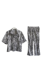 Load image into Gallery viewer, Silk Zebra Shirt and Pant Set
