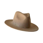 Load image into Gallery viewer, Beige Wool Fedora With Gold Strap
