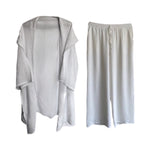 Load image into Gallery viewer, Linen Hooded Kimono and Pant Set
