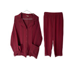 Load image into Gallery viewer, Women’s Burgundy Long Sleeve and Pant Set
