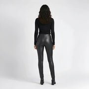 Leather Leggings with Slit on Ankle