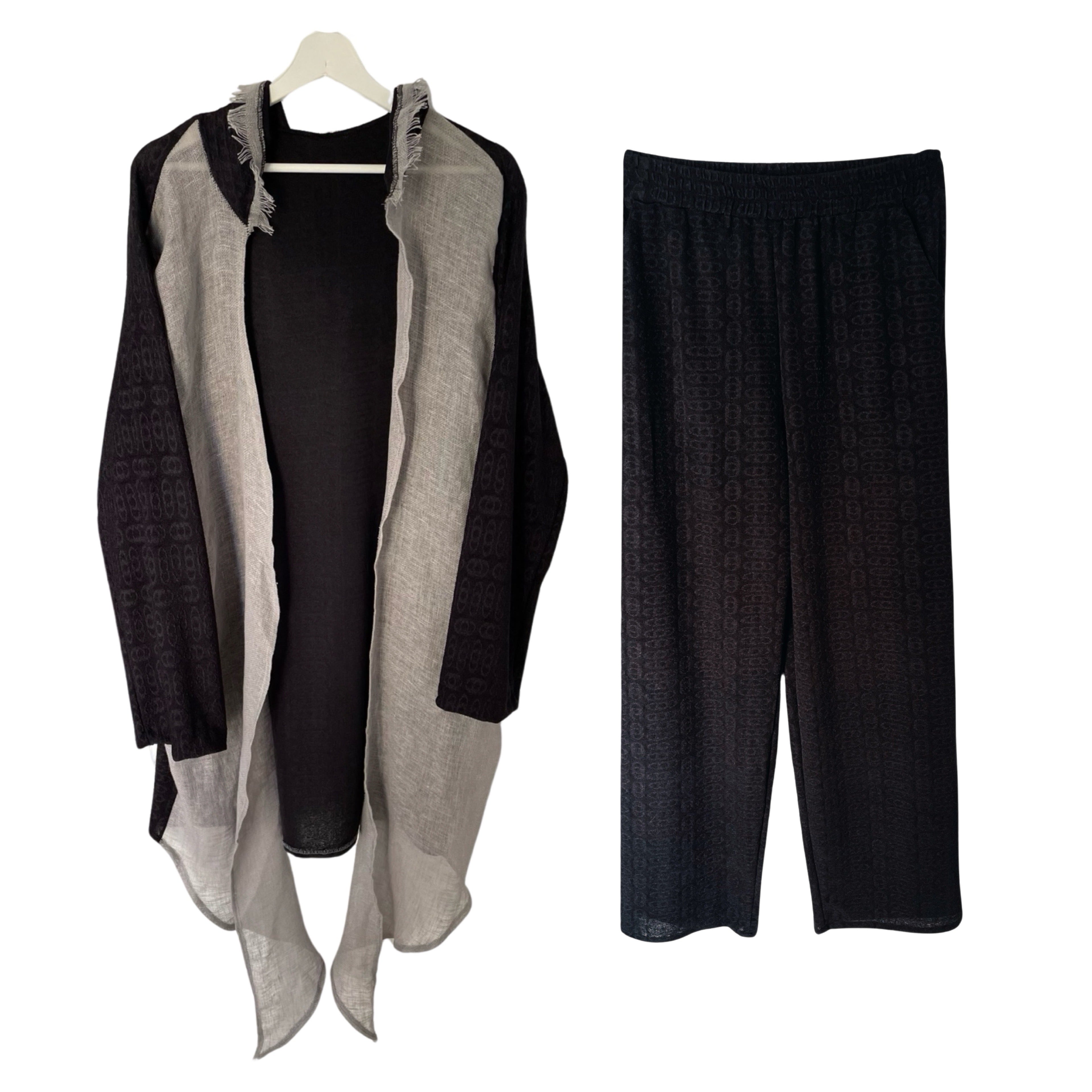 Hooded Kimono and Pant Set