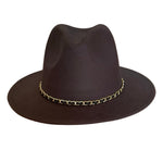 Load image into Gallery viewer, Black Fedora with Gold &amp; Suede Strap
