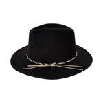 Load image into Gallery viewer, Black Fedora With Suede Rope Strap
