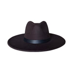 Load image into Gallery viewer, Dark Brown Wide Brim Fedora With Black Leather Strap
