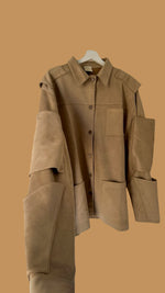 Load image into Gallery viewer, Camel Brown Suede Shirt
