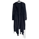 Load image into Gallery viewer, Black Hooded Sweater Kimono
