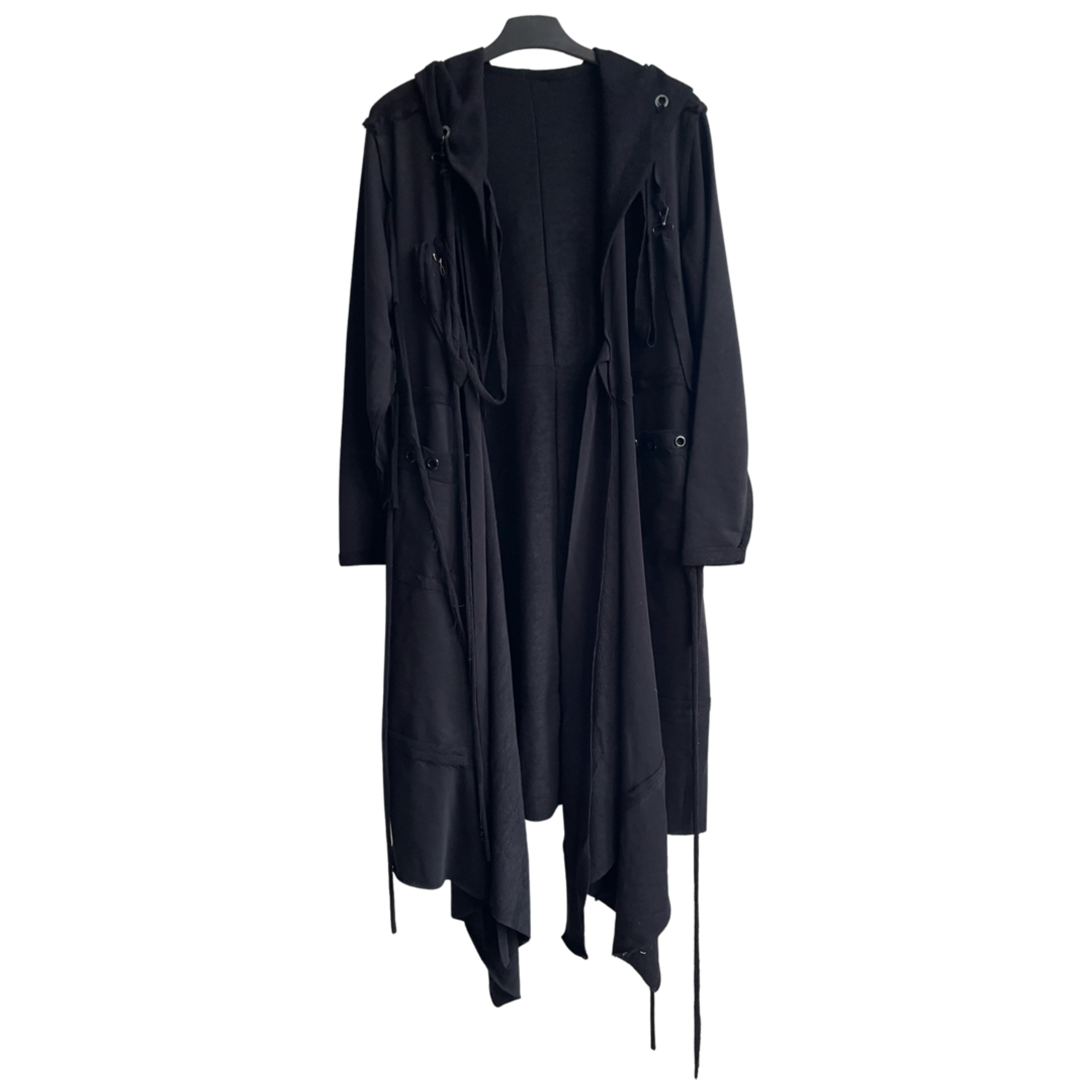 Black Hooded Sweater Kimono