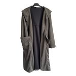 Load image into Gallery viewer, Suede Hooded Kimono
