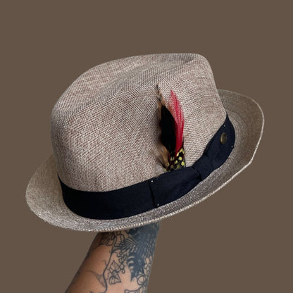 Straw Hat with Blue Strap