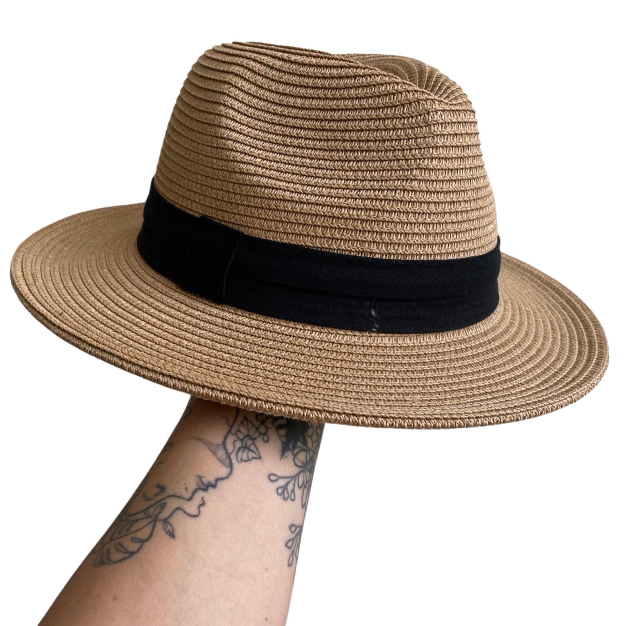 Ribbed Straw Panama Hat