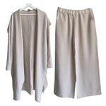 Load image into Gallery viewer, Linen Hooded Kimono and Pant Set
