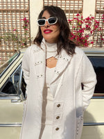 Load image into Gallery viewer, White Wool Studded Coat
