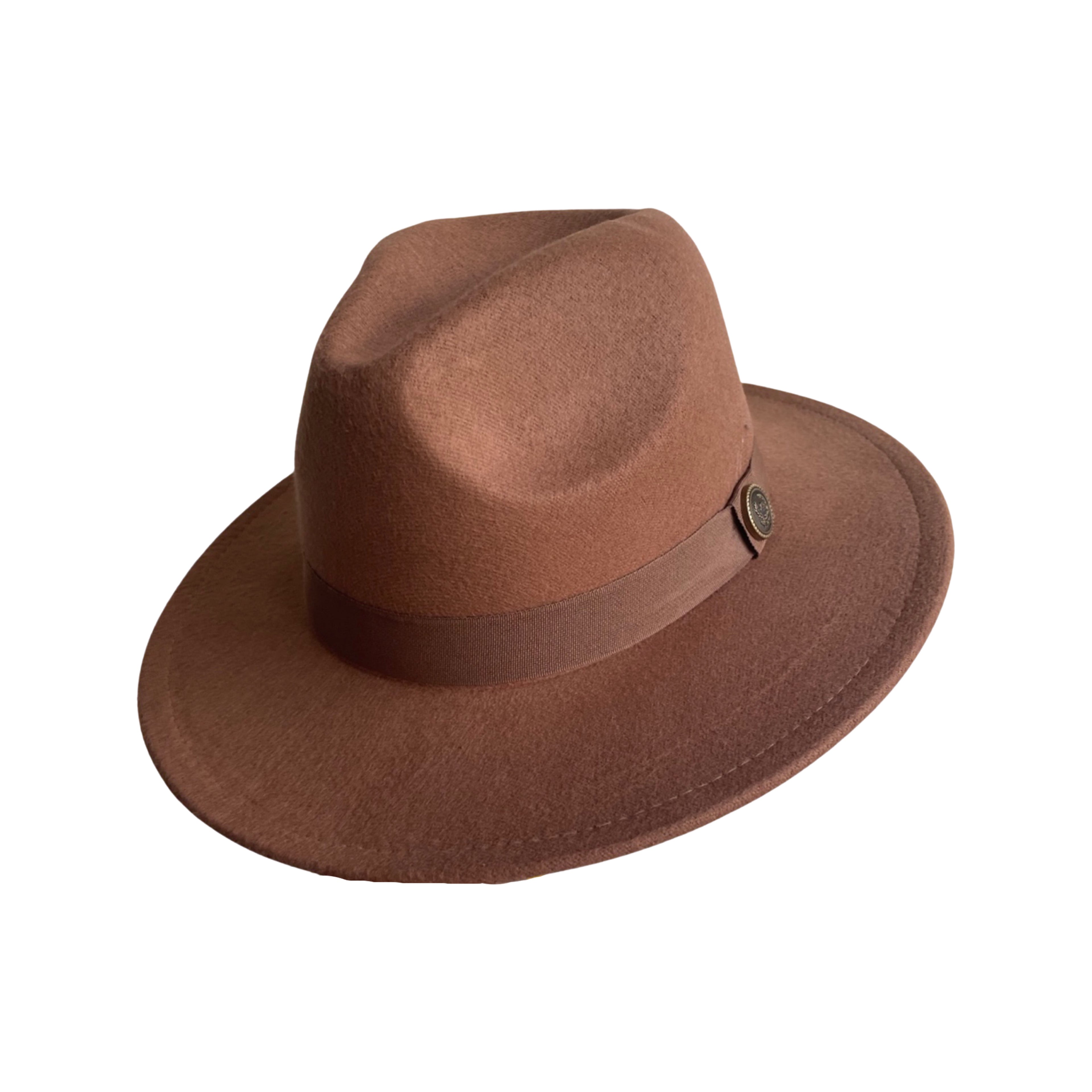 Brown Fedora with Red Interior