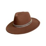 Load image into Gallery viewer, Brown Fedora with Bedazzled Strap
