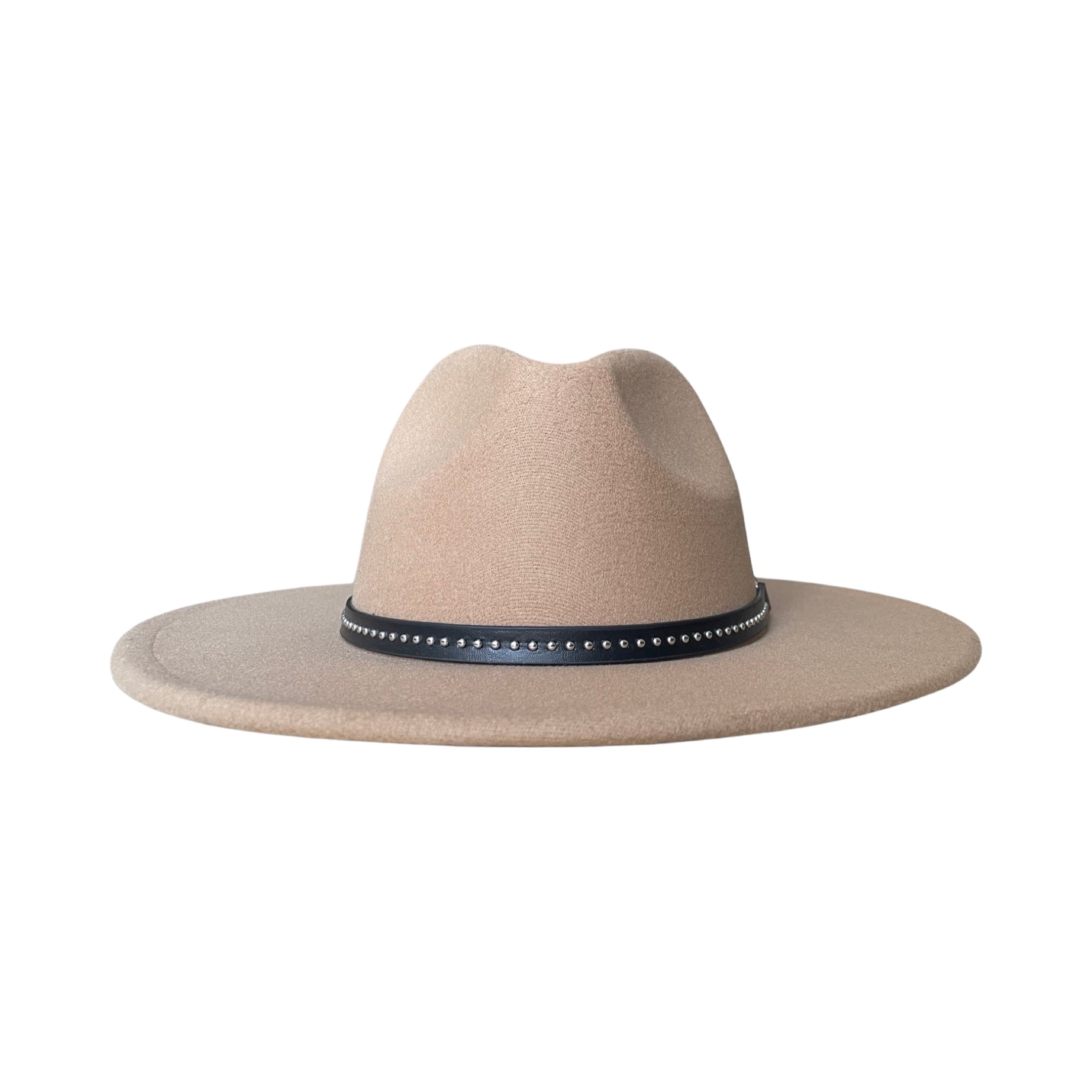 Beige Wide-Brim Fedora