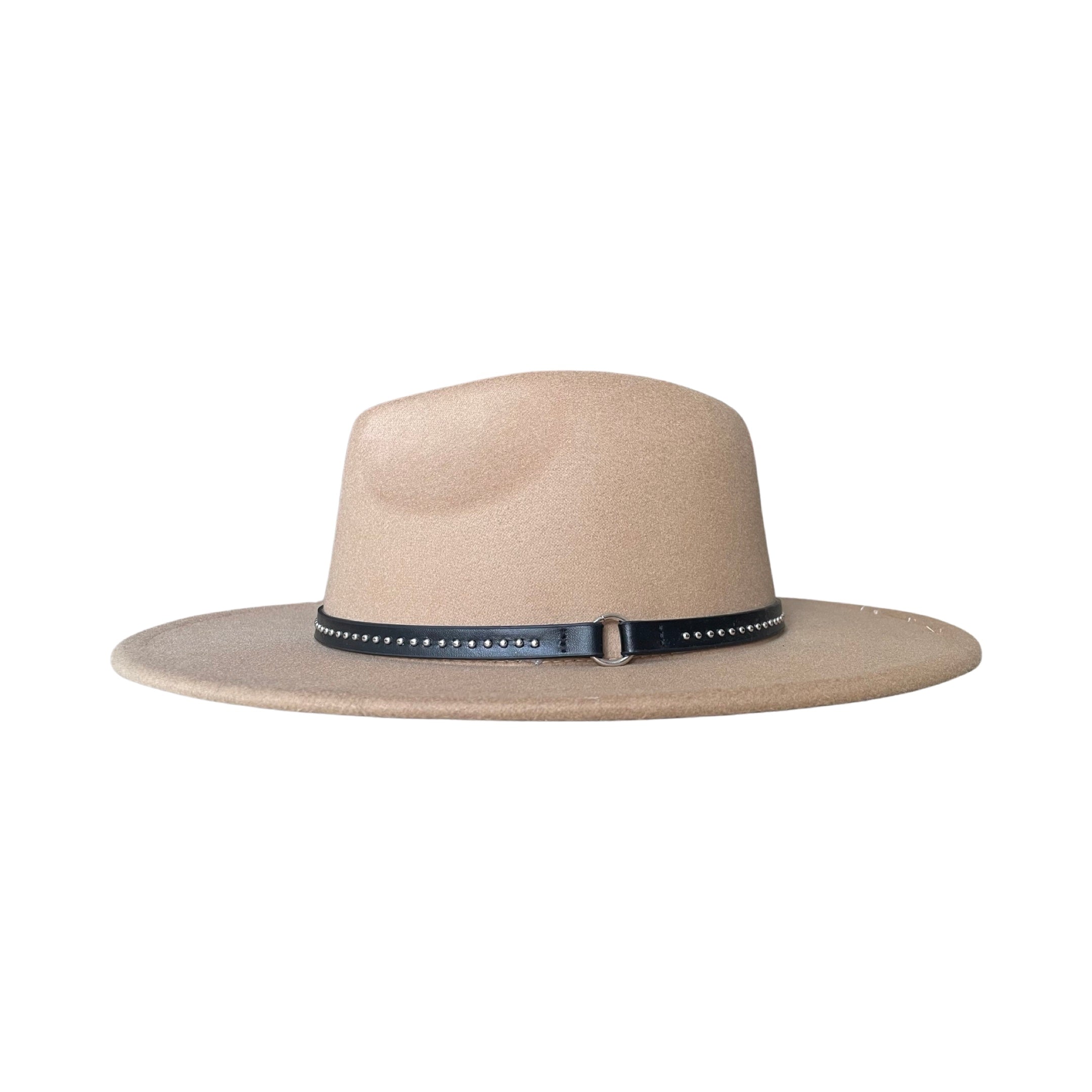 Beige Wide-Brim Fedora