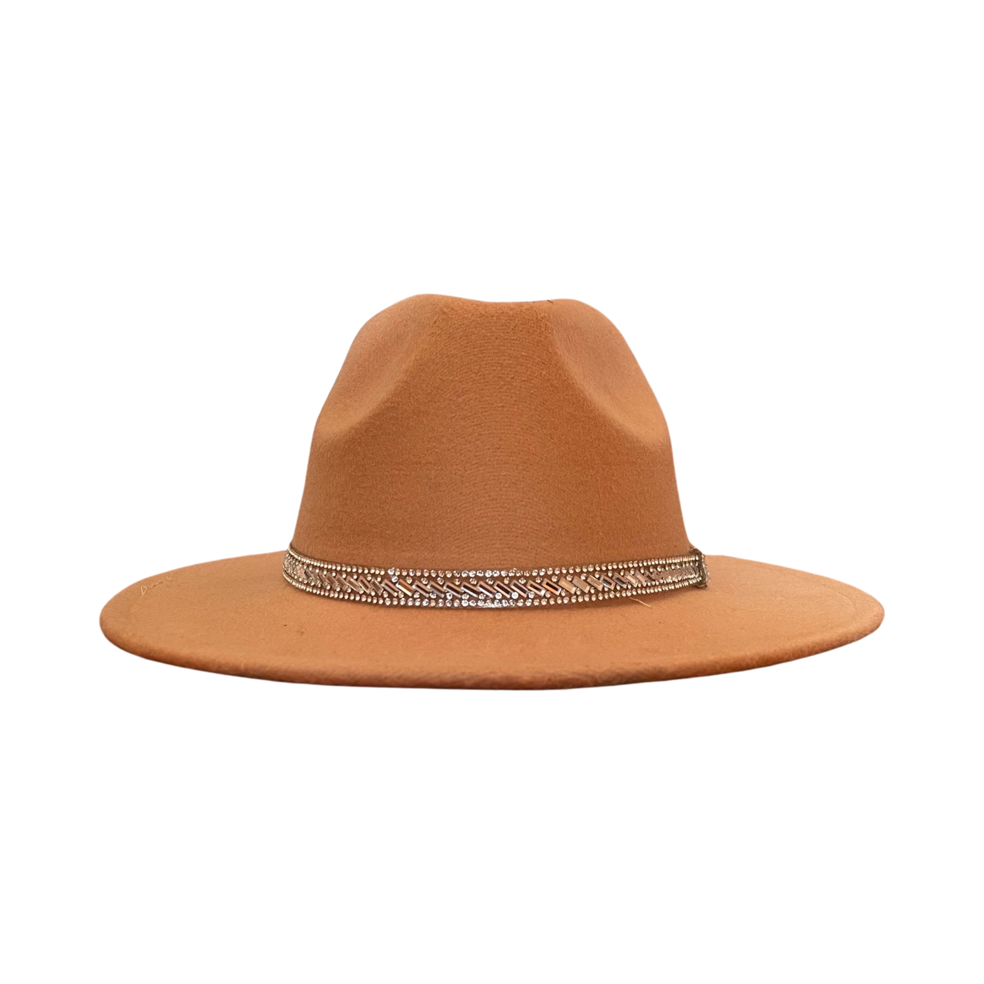 Beige Fedora With Silver Strap