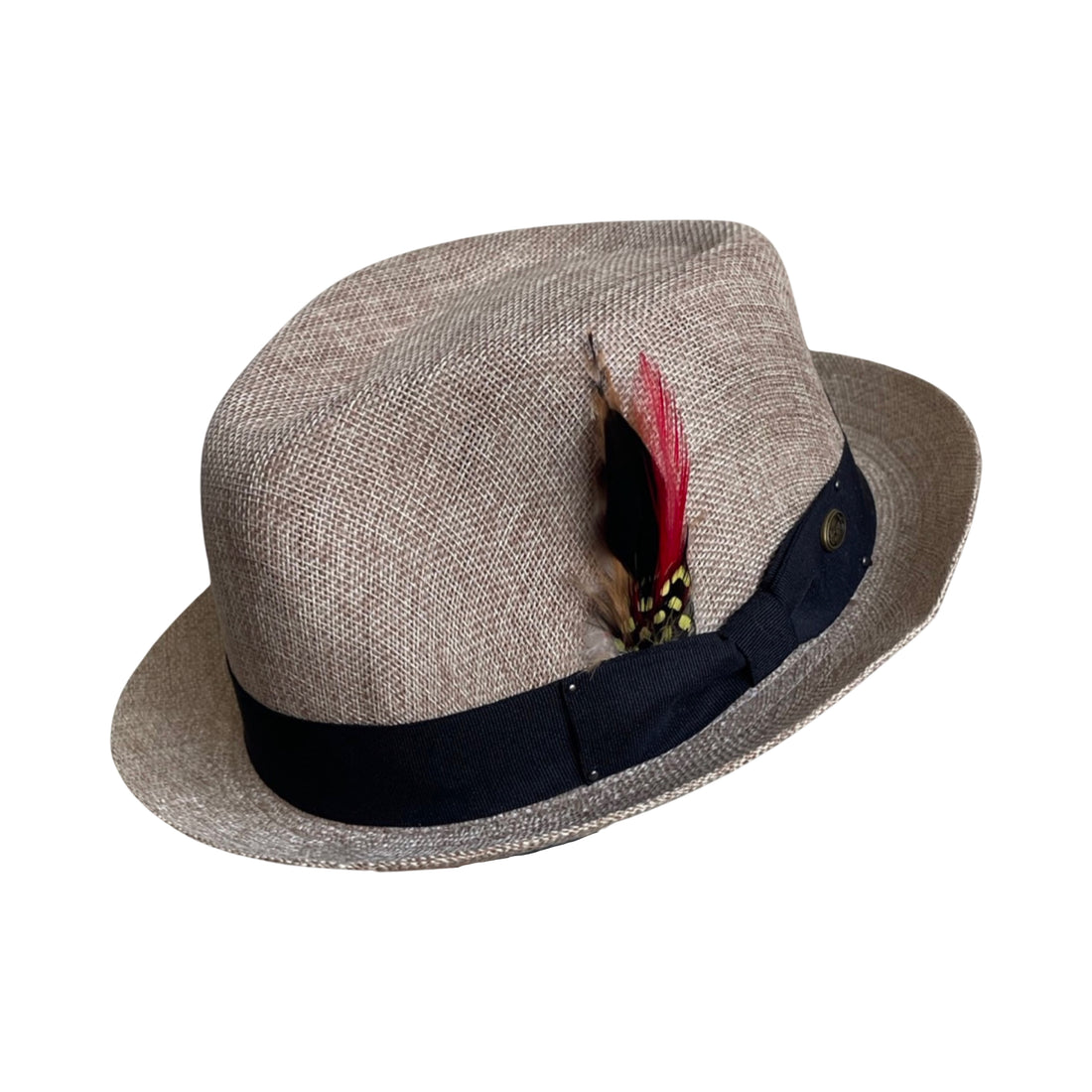 Beige Fedora With Feather