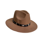 Load image into Gallery viewer, Brown Fedora With Black Leather Strap
