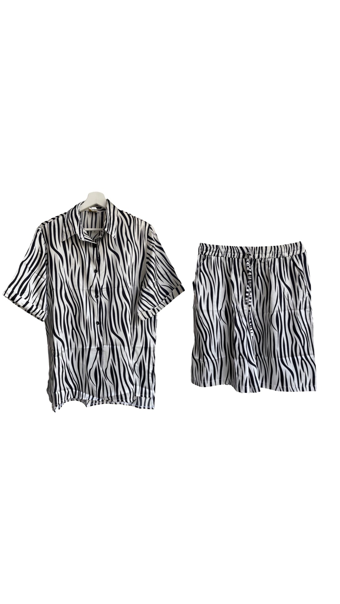 Zebra Silk Shirt &amp; Short Set