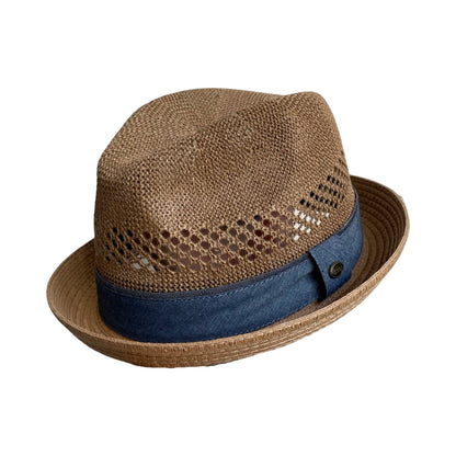 Straw Hat with Blue Strap