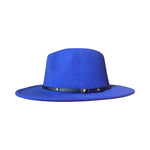 Load image into Gallery viewer, Blue Fedora With Black Leather Belt
